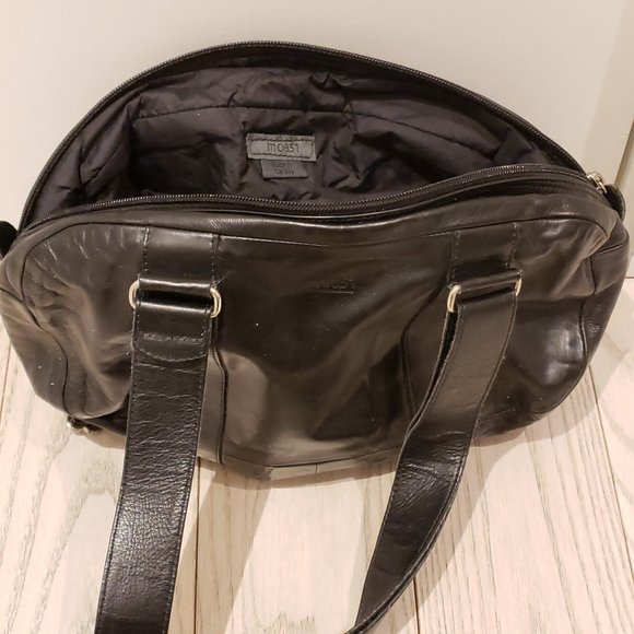 m0851 Black Leather Tennis Bag - Picture 4 of 6